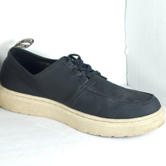 Dr. Martens Men\'s Walden US 10 Black Canvas Lace-Up Casual Oxford Shoes